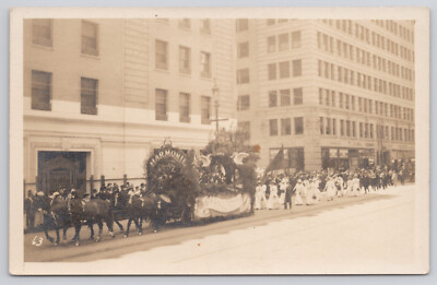 RPPC Parade Harmonie Float Probable Suffragettes Real Photo Postcard C1913
