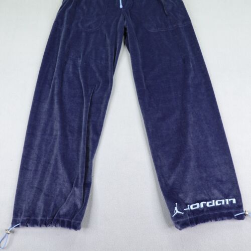 Vintage Jordan Pants Mens Medium Blue Velour Track Sweats Jumpman Basketball Y2K - Picture 3 of 15