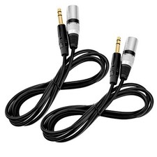 2Pack - 1/4" TRS to XLR Male Balanced Mic Microphone Cable 6ft, XLR to 6.35 Jack