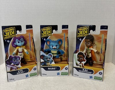 Lot of 3! Star Wars Young Jedi Adventures Nubs, Lys Solay, Kai Brightstar Figure