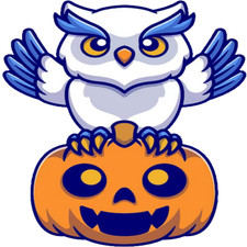30 Custom White Halloween Owl Personalized Address Labels