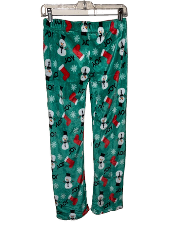 Forever Spoiled Christmas Joy Snowman Pajama Pants Size Medium Soft Fuzzy - Picture 2 of 2