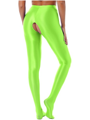 Collant donna alto elasticizzato lucido olio collant traslucido calza sexy scintillante - Foto 46 di 117