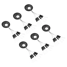 300Pcs Fishing Bobber Beads Stoppers 6 in 1 Float Sinker Stops Cylinder S Black