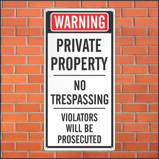 Private Property No Trespassing Sign 12 x 24 Aluminum Sign eBay