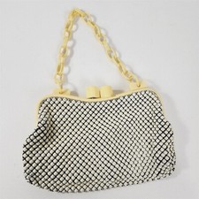 Vintage White Davis Alumesh Ivory White Purse Handbag Celluloid Chain Link