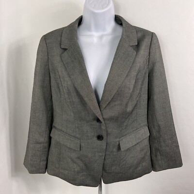 The Limited Blazer Jacket Women's Small Gray Long Sleeve Button Down Lined
