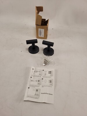Dibaide 2 Pack Towel Hook Wall Mounted Hanger Black Bathroom