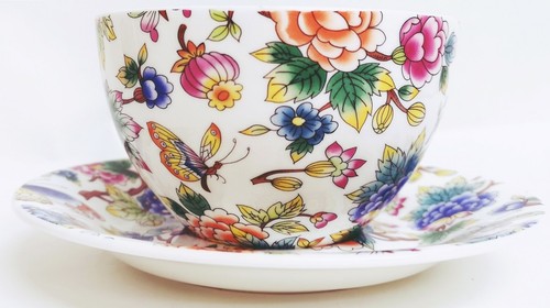Magic Garden Breakfast Cup & Saucer Bone China Floral Butterfly Cappuccino Latte - Picture 4 of 6
