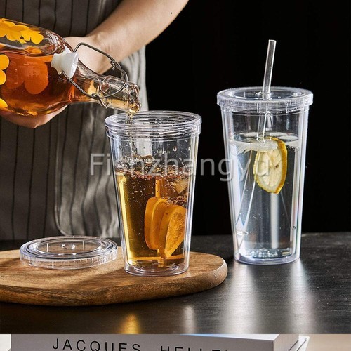 1/2/4PCS 500ml Tumbler Tumblers Cup With Straw Lids Reusable Double Walled Mug - Picture 3 of 10