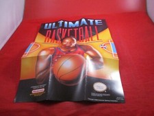 Ultimate Basketball Nintendo NES Foldable Promo Poster Insert ONLY