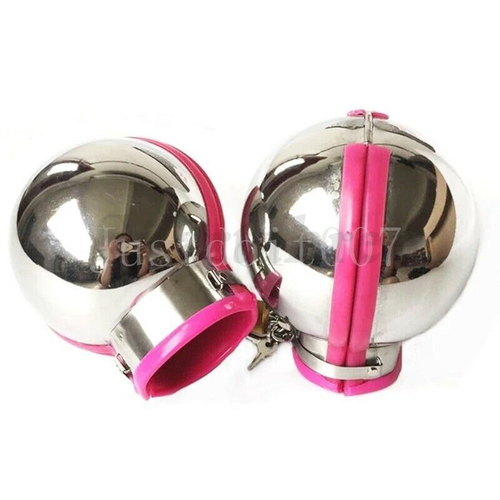 Stainless Steel Restraint Set Metal Ball Helmet Hand Cuff Neck Collar Restraints - Picture 7 of 25