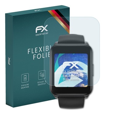 atFoliX 3x Folie für Realme Dizo Watch Schutzfolie klar&flexibel