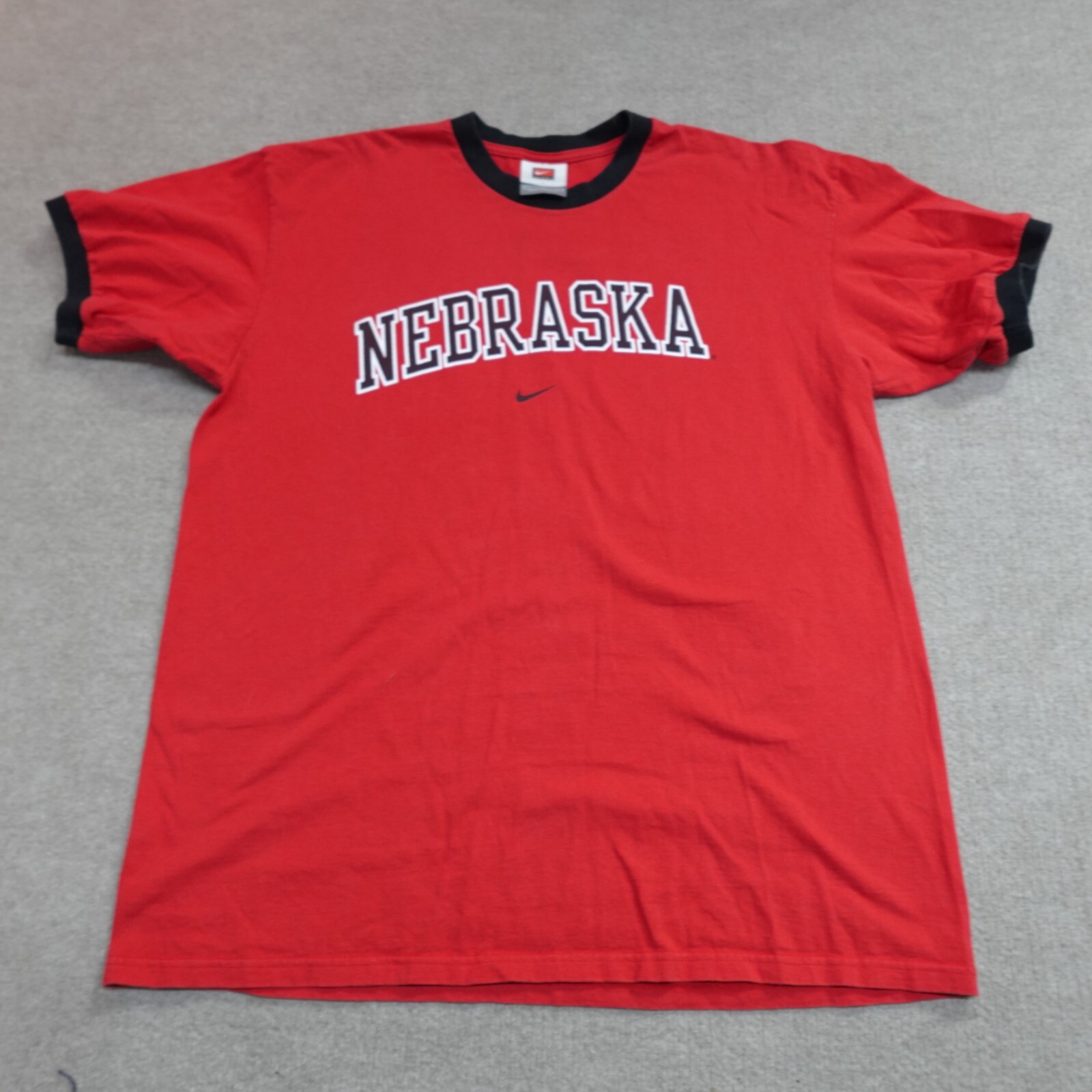 Vintage Nike Shirt Large Red Nebraska Cornhuskers Ringer