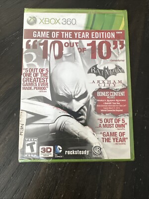 Brand New Factory Sealed XBOX 360 Game Batman Arkham City Rip