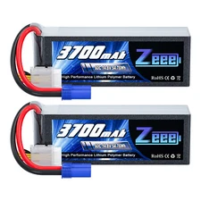 2x Zeee 14.8V 60C 3700mAh 4S Lipo Battery EC5 for RC Helicopter Airplane FPV Car