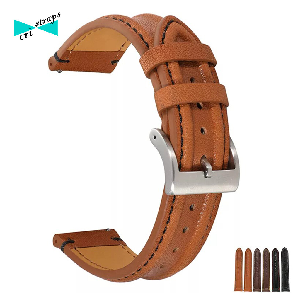 Cinturino Per Orologio In Vera Pelle Di Bufalo Marrone Chiaro - Foto 9