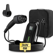 6M Type 2 Charging Cable 3Pin UK Plug 13A EV Car Charger Portable Skoda Enyaq iV