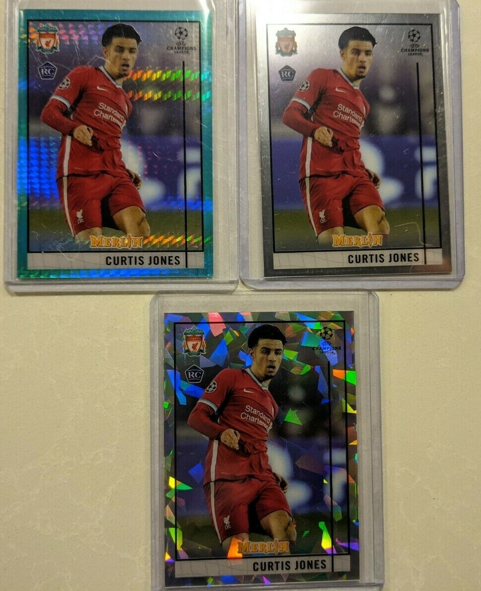 2020-21 TOPPS MERLIN CHROME UEFA ATOMIC REFRACTOR CURTIS JONES RC /250 LIVERPOOL