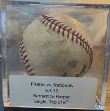 Bryce Harper Nationals Phillies RoY MVP Game Used OMLB Baseball Single 2013