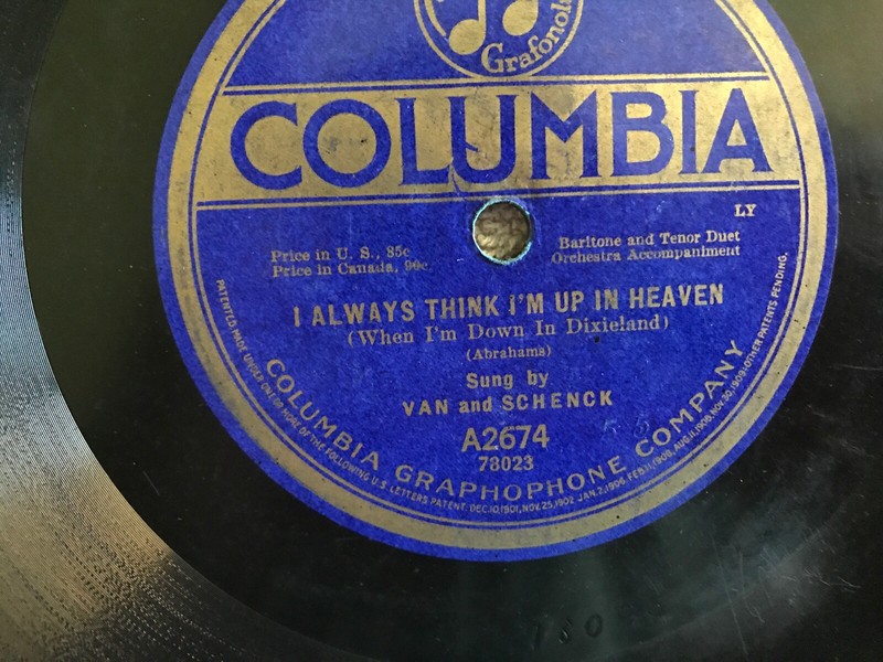 Victrola Record I Always Think I'm Up In Heaven By Van & Schenck Columbia A2674