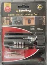 Sterling Combination Code Lock Sliding Door Bolt for Gates Doors Sheds - 110mm