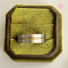 Classic Two Tone Titanium Steel Silver and Gold 8mm Band Ring Size 13