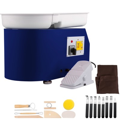 #ad #ad Pottery Wheel 11in Ceramic Wheel w Foot Pedal Sculpting Tools Blue $89.99