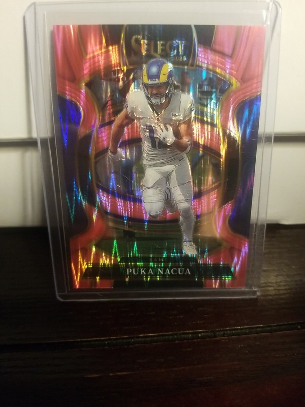 2025 Panini Select - Concourse Puka Nacua #21 Pink Shock Prizm Rams