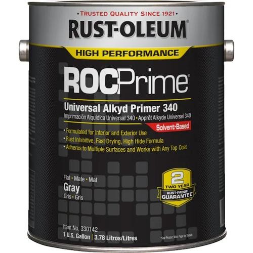 1 PC Rust-Oleum '330142 ROCPrime Universal Alkyd Primer 340, Gray, Flat, 1
