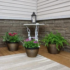 Resin Basketweave Outdoor Planter 12 in, 13 in, 15 in - Set of 3 by Sunnydaze