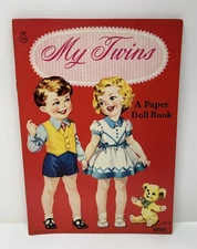 Vintage My Twins Uncut Paper Doll Book - Saalfield Artcraft - Yvonne Perrin