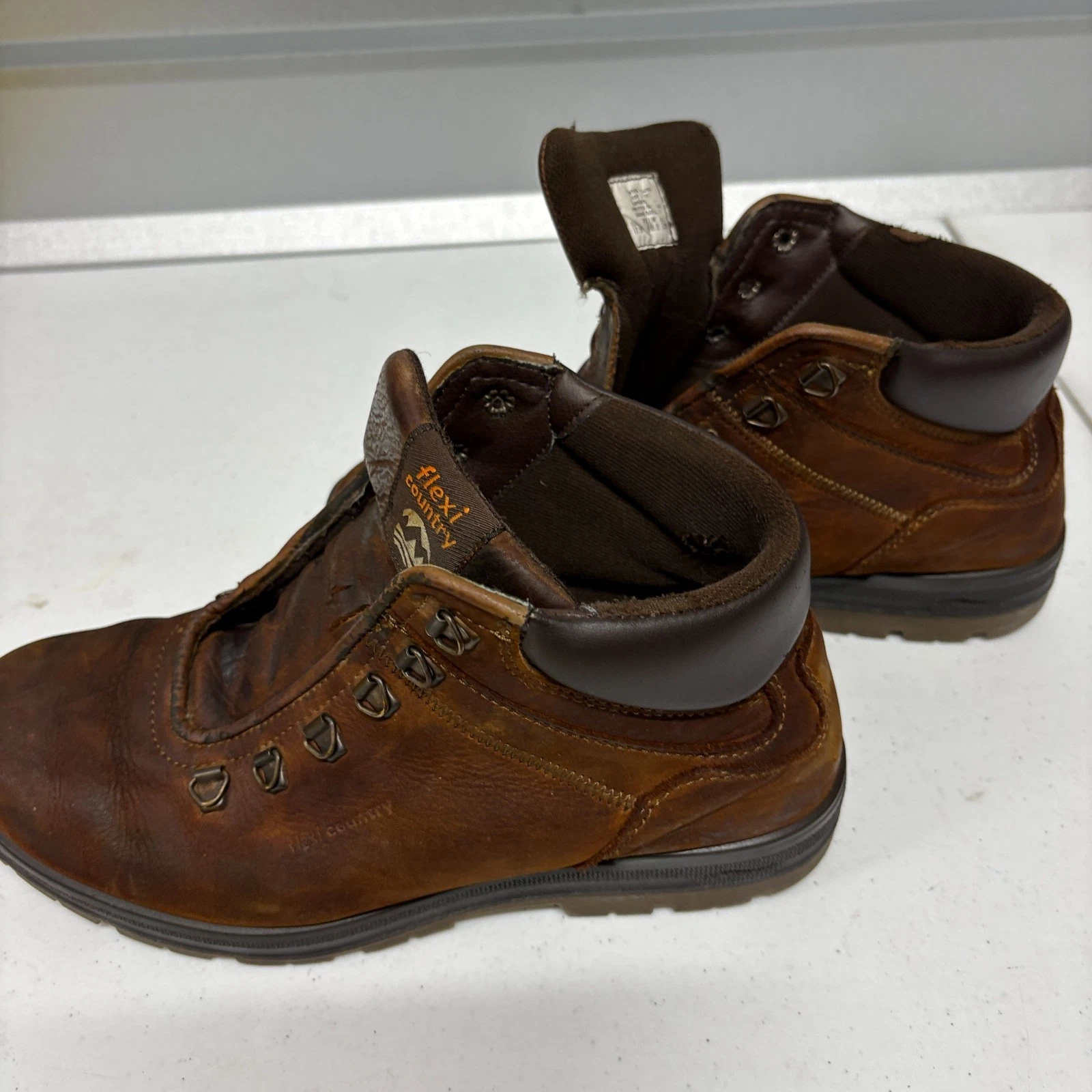 Flexi Country Leather Hiking Boots Womens 7.5 Brown Outdoor Ankle Shoes