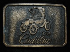 PD05105 VINTAGE 1970s  CADDY 1904  AUTO CAR BRASSTONE BELT BUCKLE
