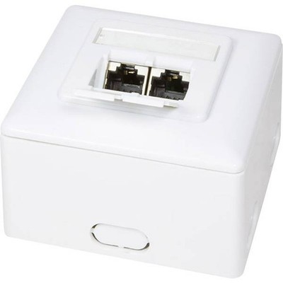 LogiLink NP0039A Wall Mounted Network Socket CAT 6 2 Port White