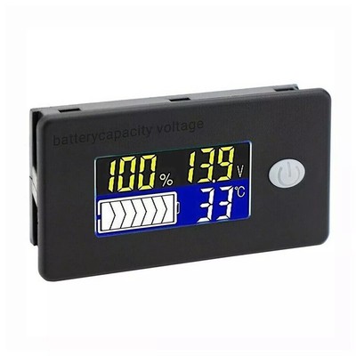 Enhanced Capacity Indicator Meter LCD Display Temperature Reading 12V