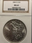 1883 O  Morgan Silver Dollar  NGC  MS62   Nice White Coin