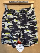 Eddie Bauer boy  s L 14-16 camouflage swim trunks mesh liner drawstring elasti