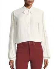Veronica Beard Thayer Tie Neck Blouse Sz 10
