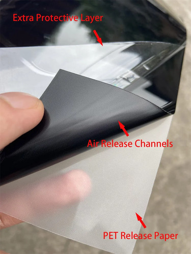 PET Gloss Black Chrome Delete Vinyl Wrap Film Car Sticker Air Bubble Free Chrome - Picture 2 of 8