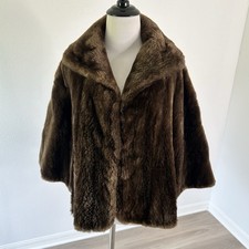 Vintage Brown Sheared Mink Super Soft Luxurious Shawl Wrap Party Wedding