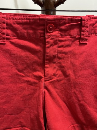 London Jean Womens Shorts Red Chino Stretch Size 6 Rise 8in 30x4.5in Adjustable - Picture 2 of 5