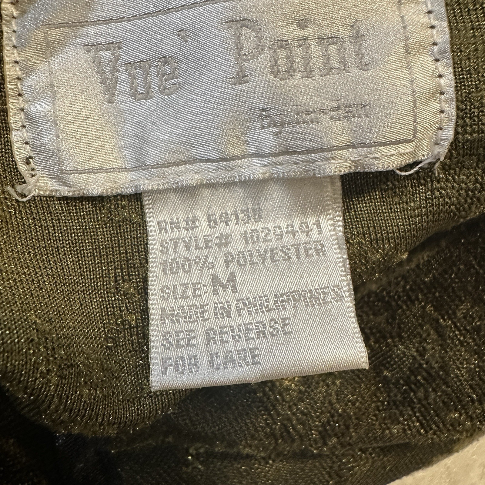 Vue Point Vtg Green Leaf Print Jacket Size M Pete… - image 13