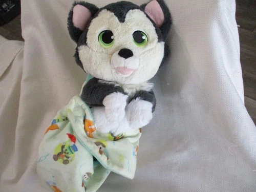 Disney Parks Babies Baby Figaro Cat in Blanket Pouch 10" Plush Stuffed Animal