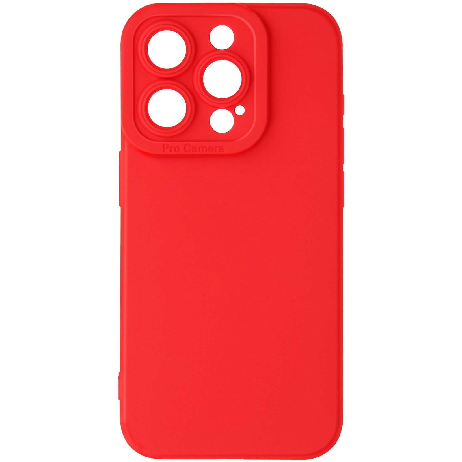 Évitez les rayures d'objectif avec la coque iPhone 15 Pro silicone rouge mat