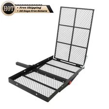 Silscvtt 500LB Capacity Hitch Mount Cargo Rack Carrier W/Ramp Wheelchair Carrier