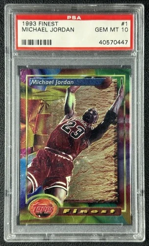 MICHAEL JORDAN PSA 10 1993-94 TOPPS FINEST BASEBALL #1 BULLS 447
