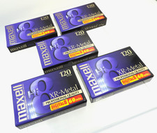 Lot 5 Maxell Hi8 XR-METAL 120 Minute Videotapes / Sealed