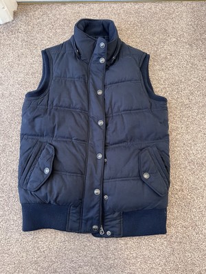 Fat Face Damen weich gepolsterte Weste marineblau gerippte Nähte UK 6 (passt UK 8)