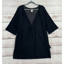 Tommy Bahama Tie Front Semi Sheer Beach Cover Up Women's Small Black